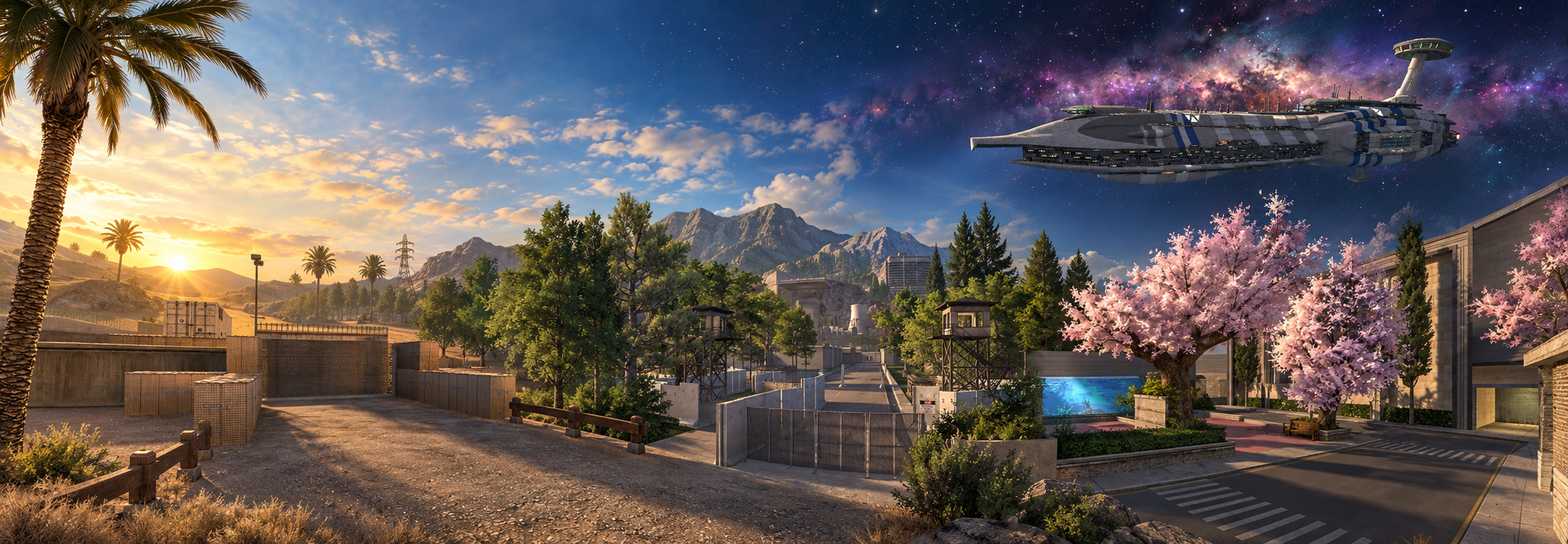 A blended panorama of Smashy Mapping environments